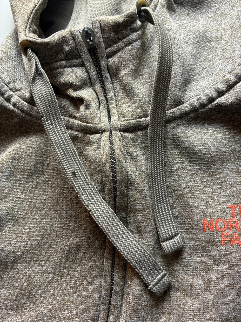 The North Face Heathered Light Brown Zip-Up Hoodie